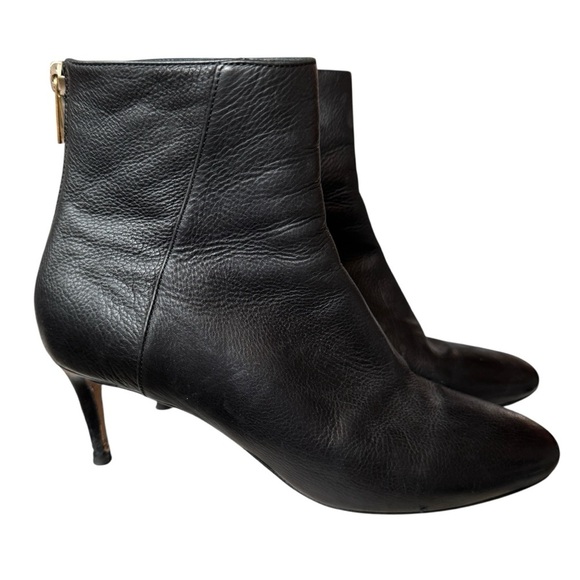 Jimmy Cho Black Calfskin Booties, Size 37 - Picture 1 of 11